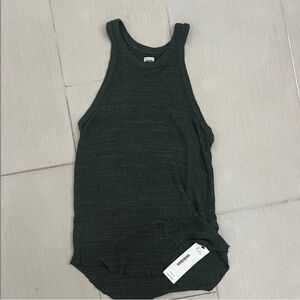 NSF Dark Green Ribbed Tank Top